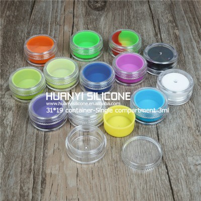 acrylic 3ml silicone container for wax oil small plastic box customized silicone container