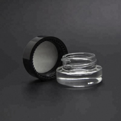 6ML glass concentrate Container Jar for 1 Gram with CLEAR food grade silicone lid