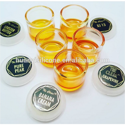 custom small 6ML transparent tempered glass container unbreakable jar bho wax oil concentrate glass jar for wax bho cosm