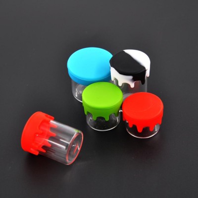 GG11 Glass Concentrate Container with Dripping Silicone Lid, GLASS JAR DRIP LID